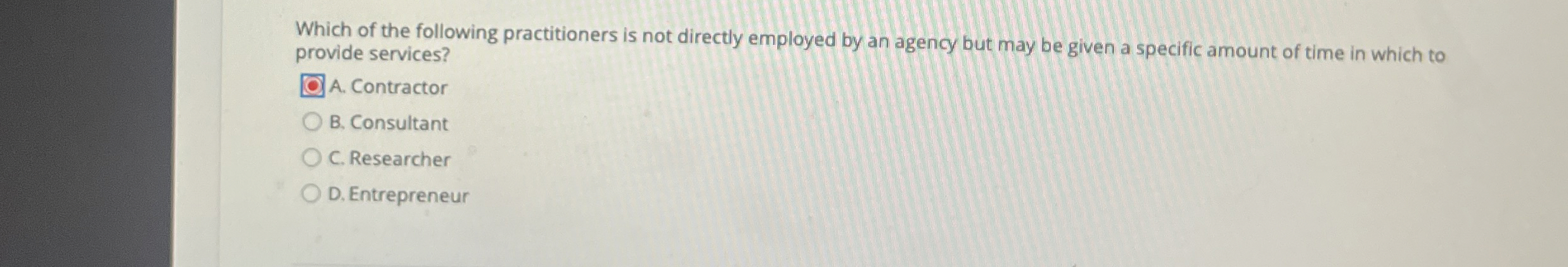 Which of the following practitioners is not