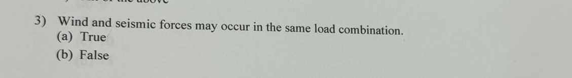 Wind and seismic forces may occur in the same