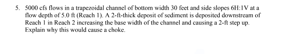5 0 0 0 c f s flows in a trapezoidal channel of