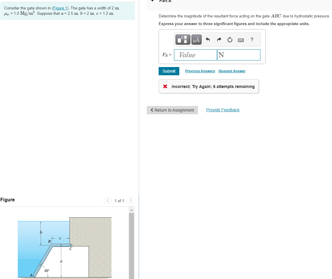 Consider the gate shown in ( Figure 1 ) . The