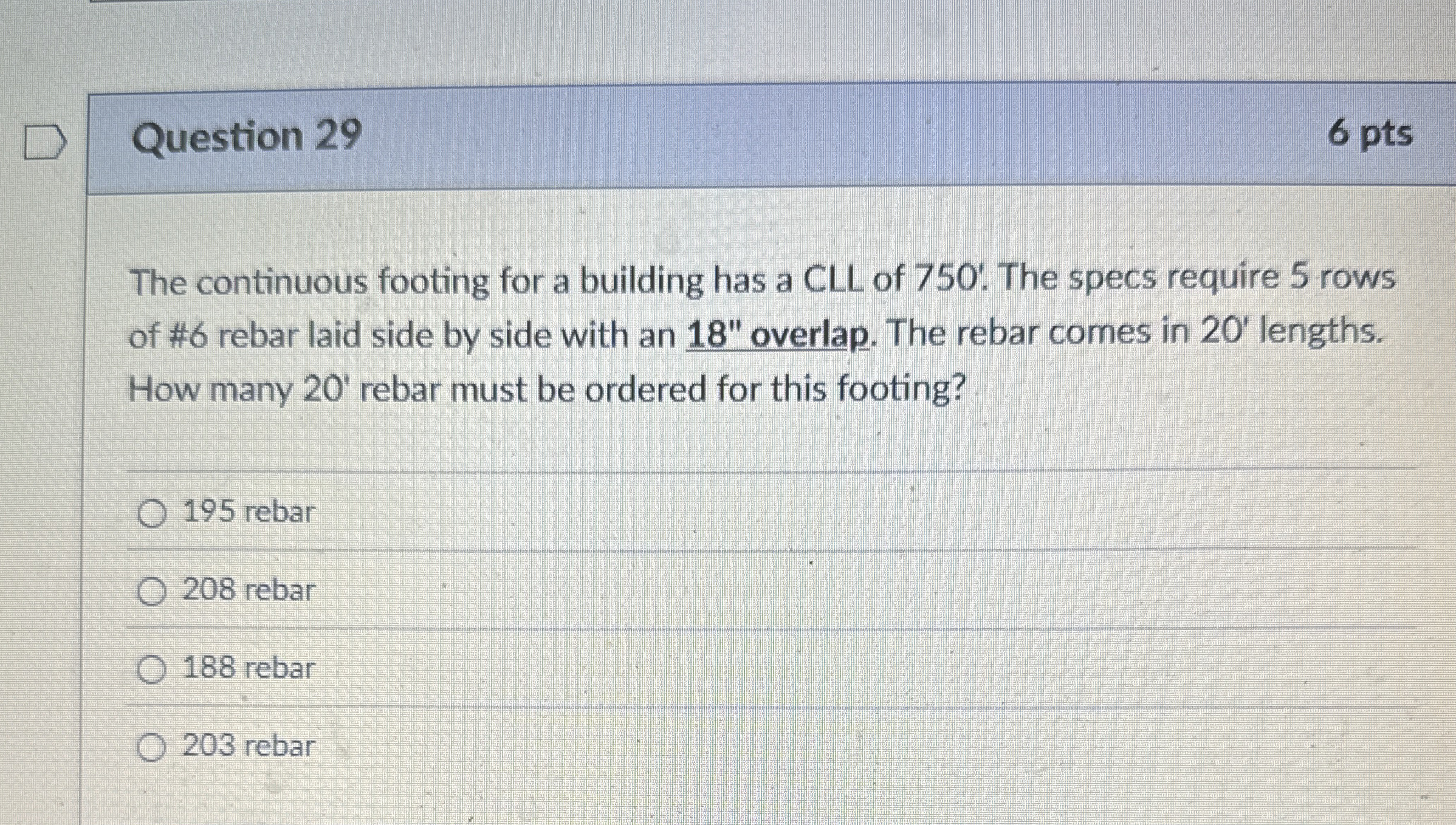 Question 2 9 The continuous footing for a