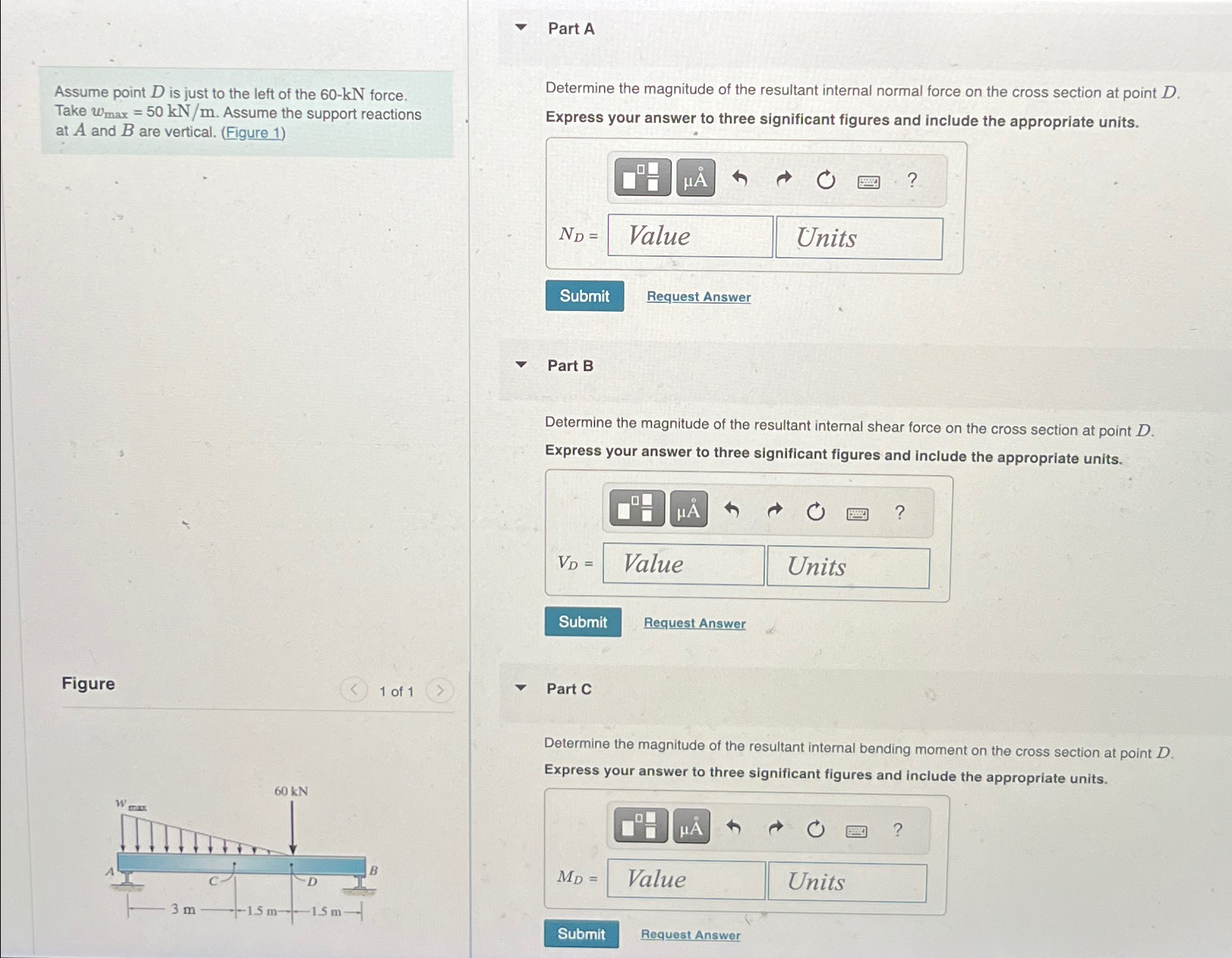 Part A Assume point D is just to the left of the