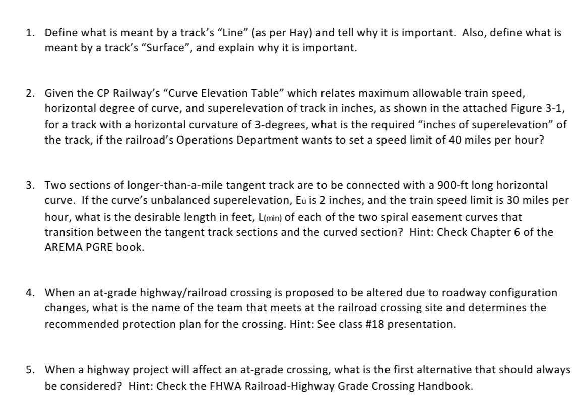 Define what is meant by a track's 