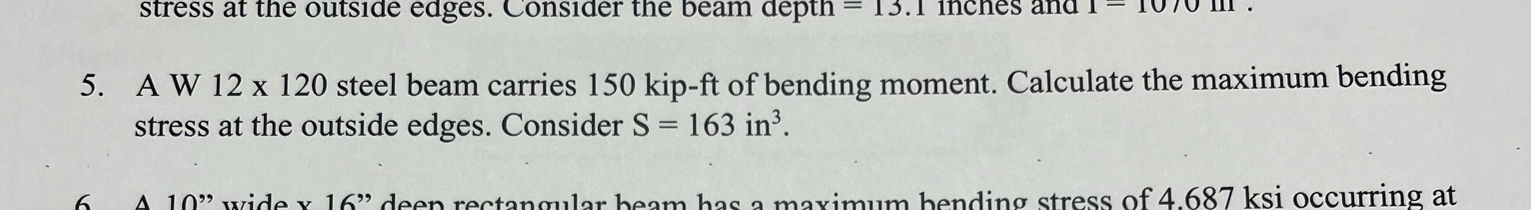 A W 1 2 1 2 0 steel beam carries 1 5 0 kip - ft