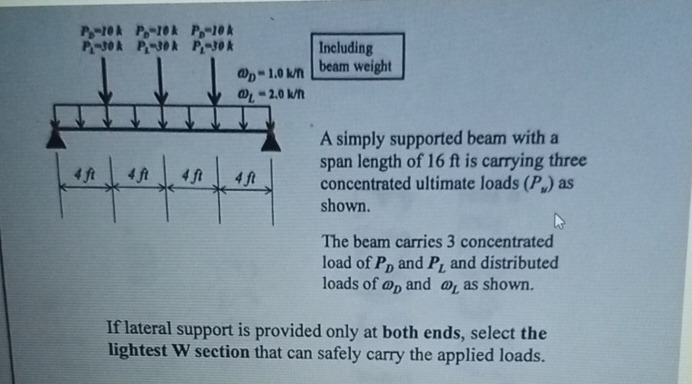 Including beam weight A simply supported beam