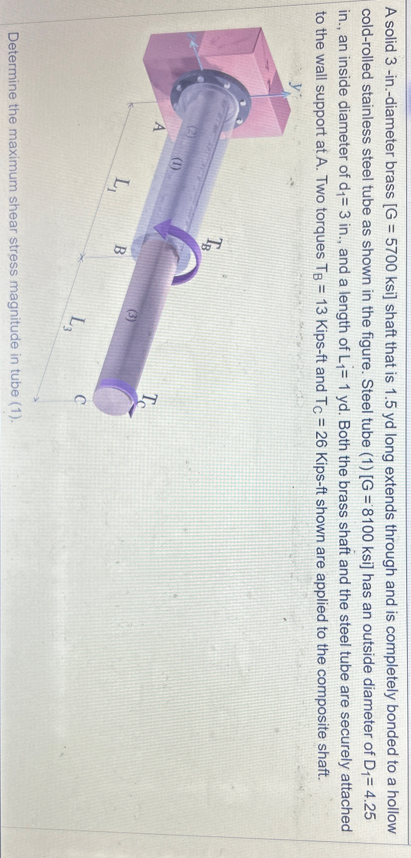 A solid 3 - in . - diameter brass [ G = 5 7 0 0