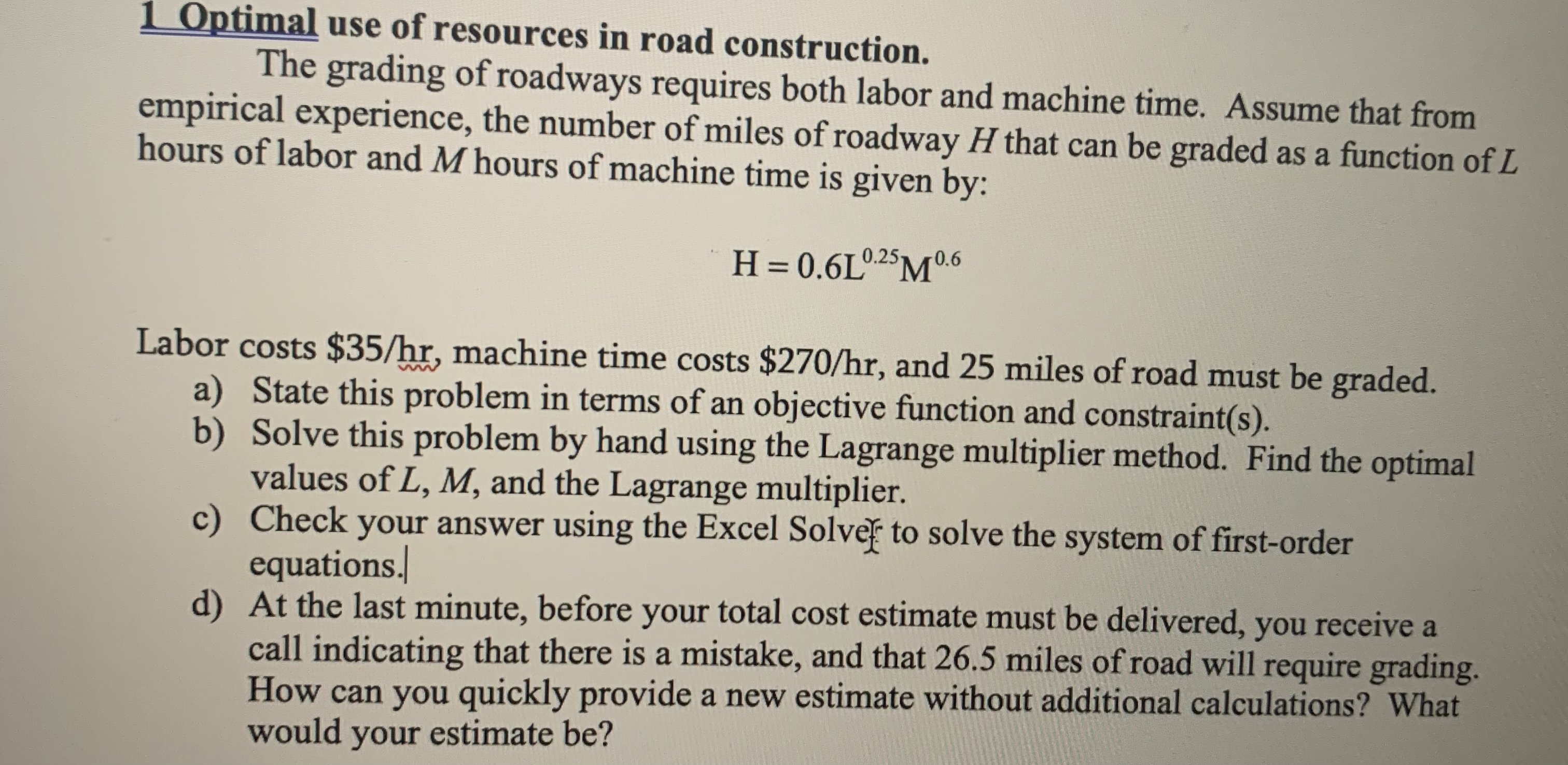 Show steps for optimal labor 1 Optimal use of