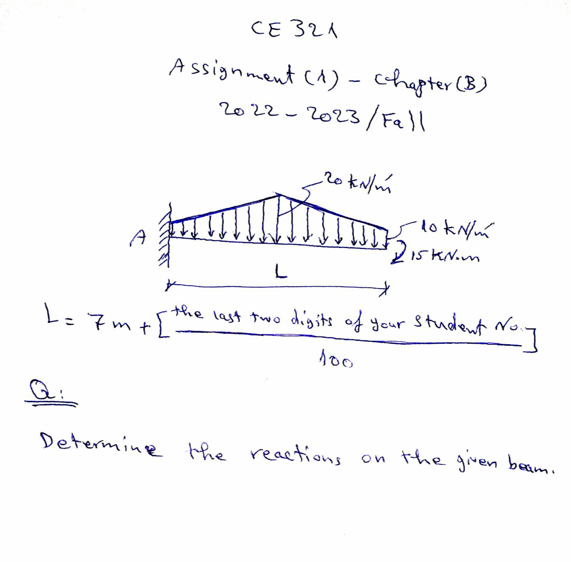 CE 3 2 1 Assignment ( A ) - Chapter ( B ) [ : L =