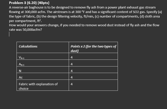 Problem 3 ( 6 . 2 0 ) ( 4 0 pts ) A reverse - air