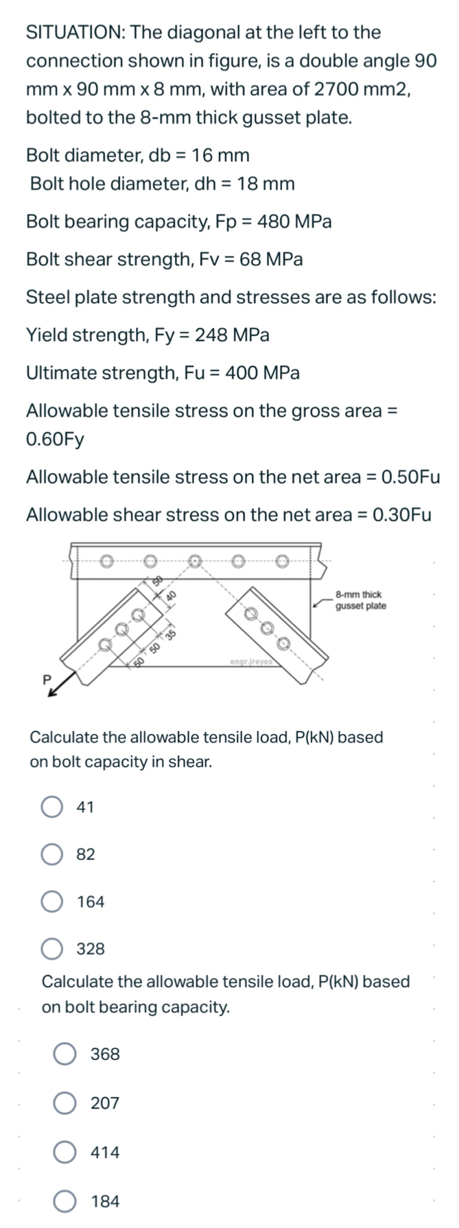 SITUATION: The diagonal at the left to the