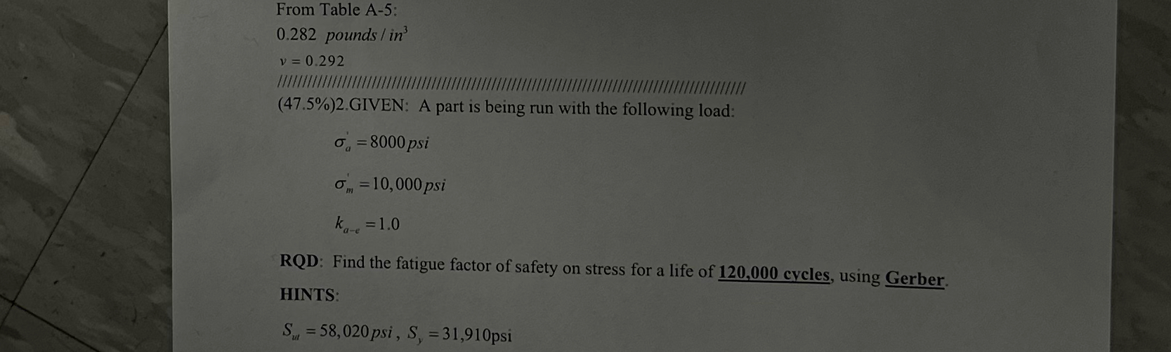 EFrom Table A - 5 : 0 . 2 8 2 pounds / in ? 3 v =