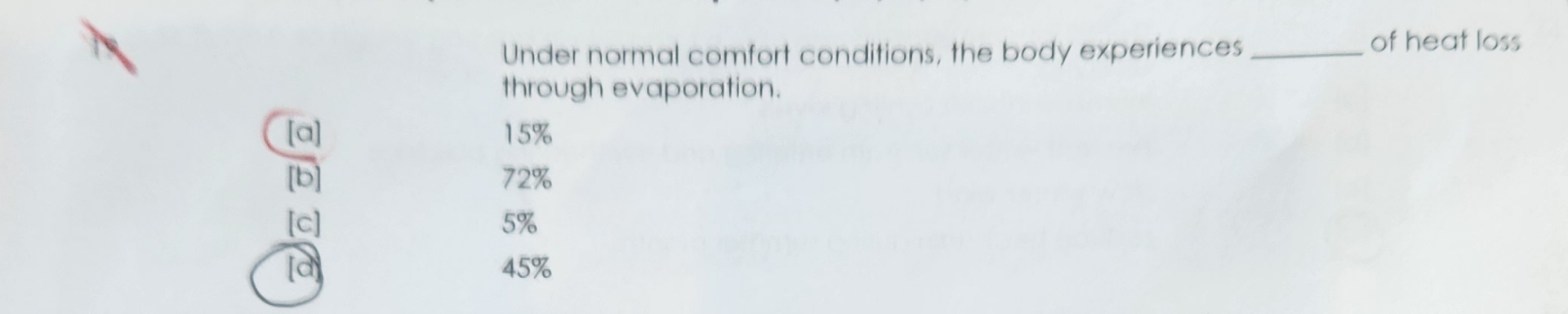 Under normal comfort conditions, the body