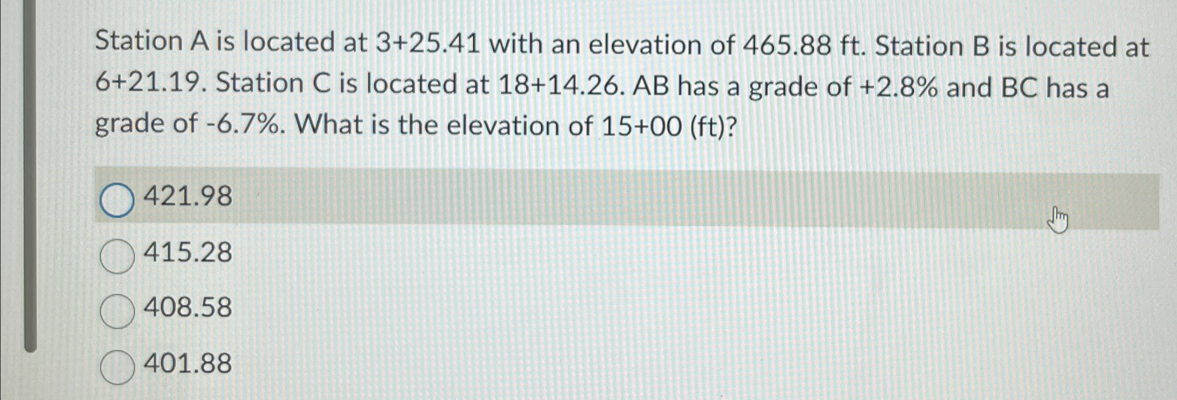 What does this mean Station A is located at 3 + 2