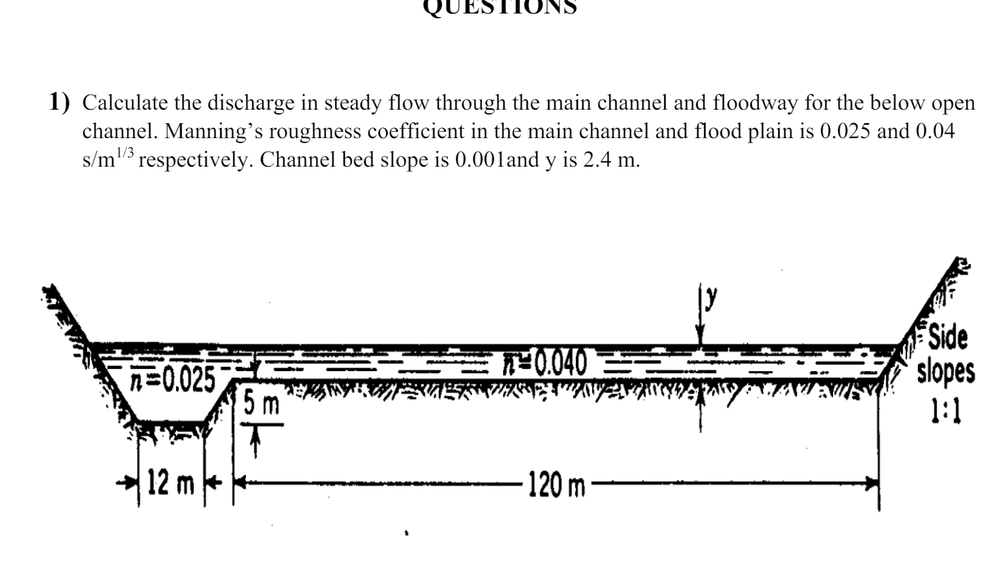 Calculate the discharge in steady flow through