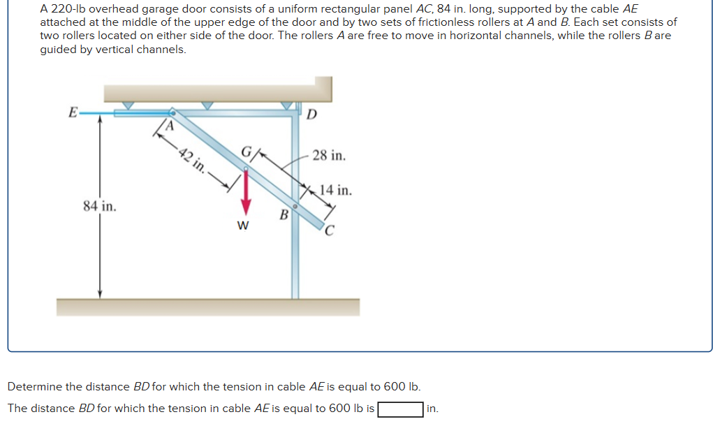 A 2 2 0 - lb overhead garage door consists of a
