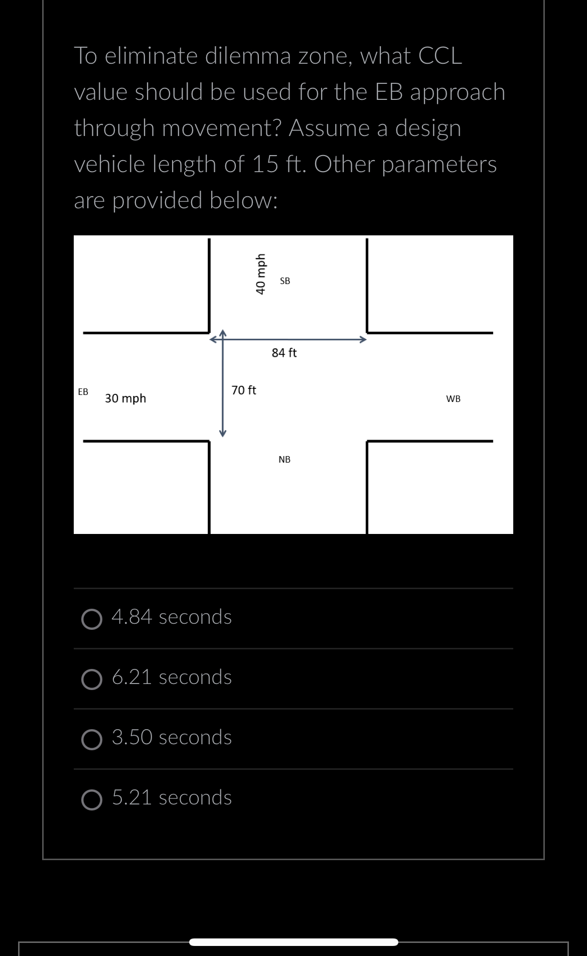 To eliminate dilemma zone, what CCL value should