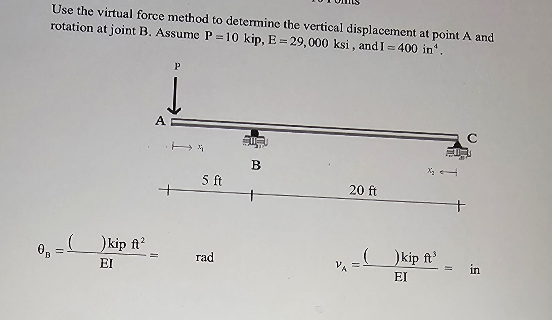Use the virtual force method to determine the