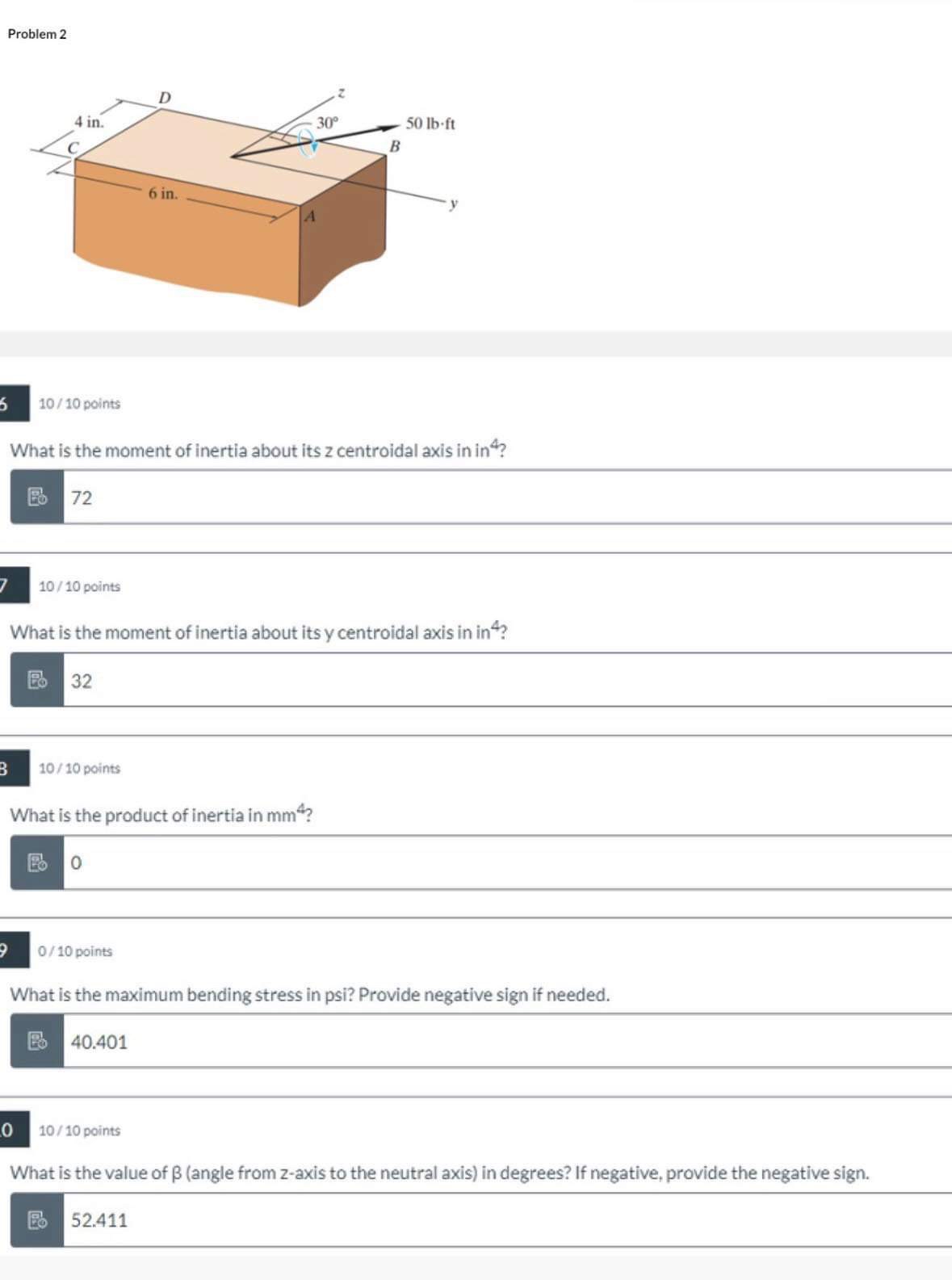 Problem 2 1 0 1 0 points What is the moment of