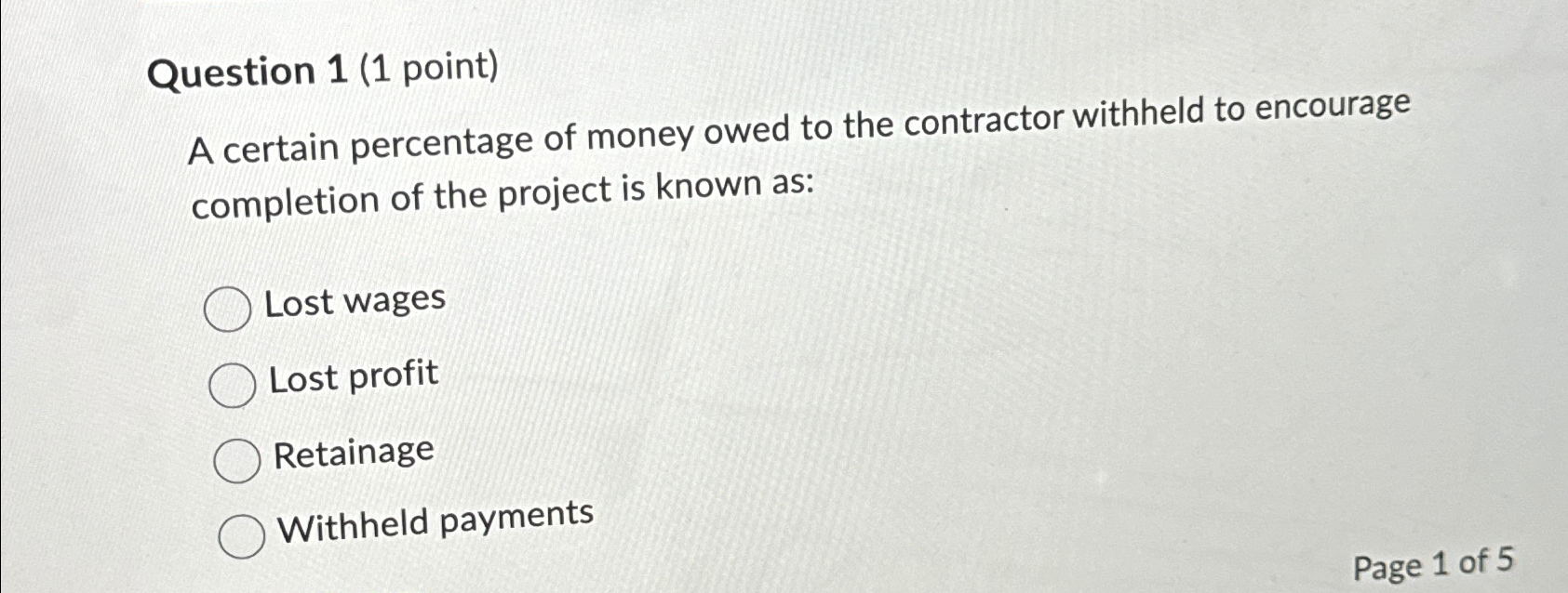 Question 1 ( 1 point ) A certain percentage of
