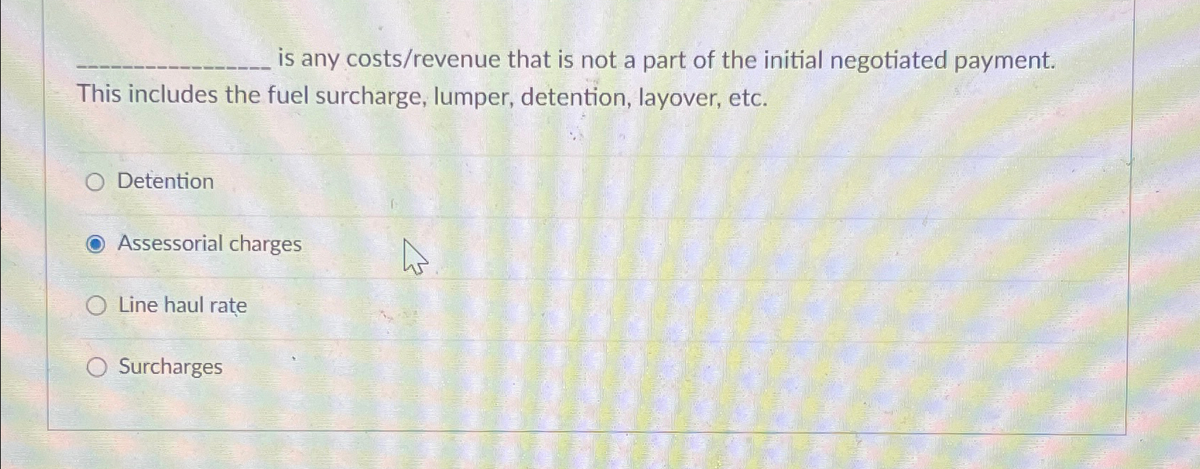 is any costs / revenue that is not a part of the