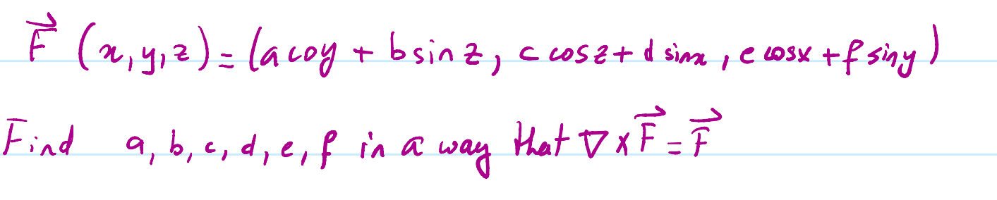 vec ( F ) ( x , y , z ) = ( a c o c y +