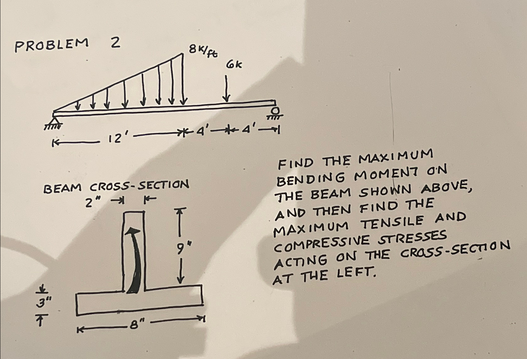 PF REAM CROSS - SECTION FIND THE MAXIMUM BENDING