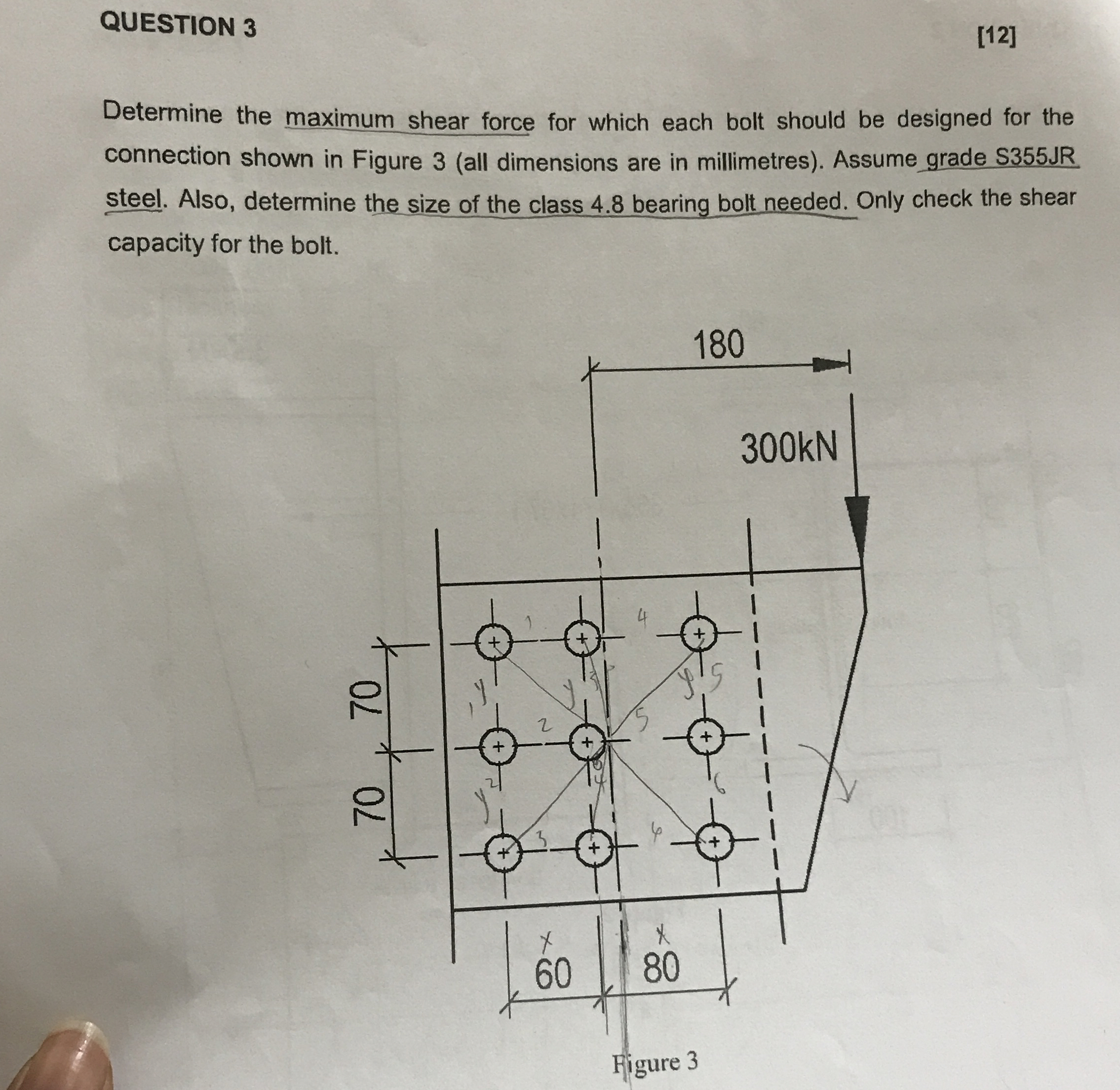 QUESTION 3 [ 1 2 ] Determine the maximum shear