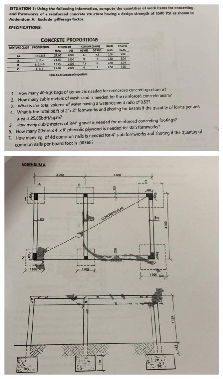 SITUATION 1 : Using the following information,