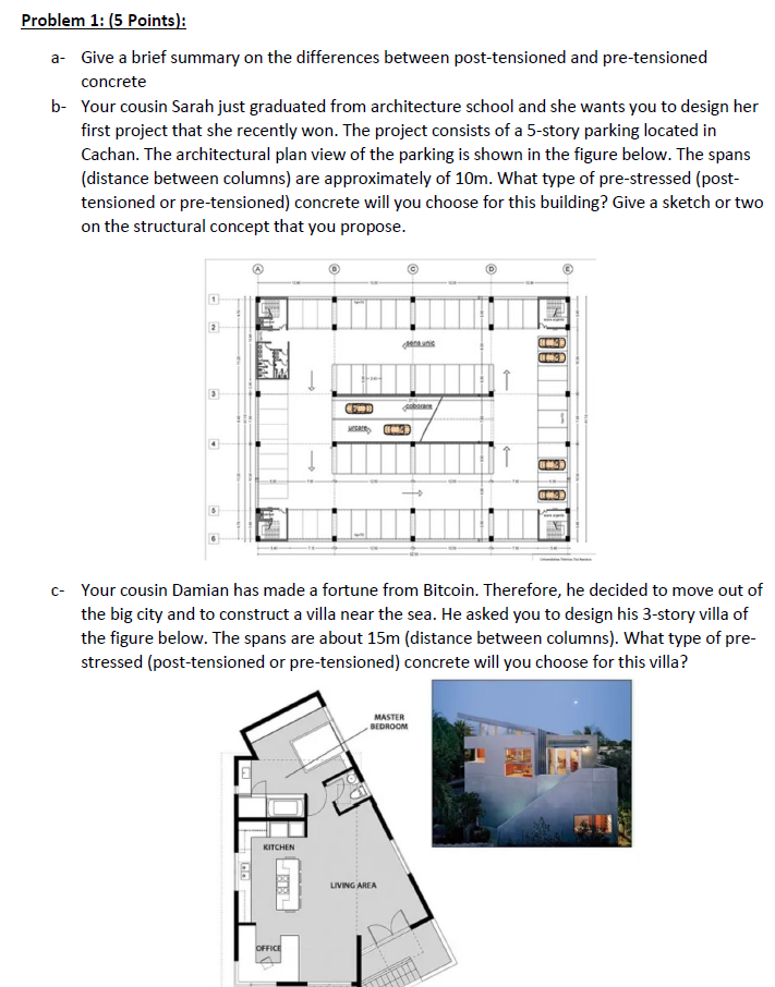Prestressed concrete: Problem 1 : a - Give a