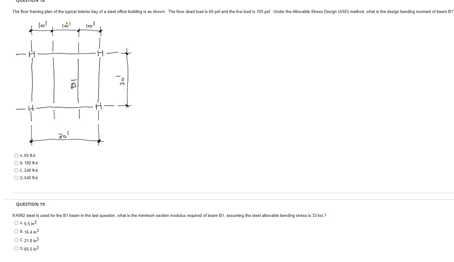 A . 6 0 f t - k B . 1 8 0 f t - k C . 2 4 0 f t -