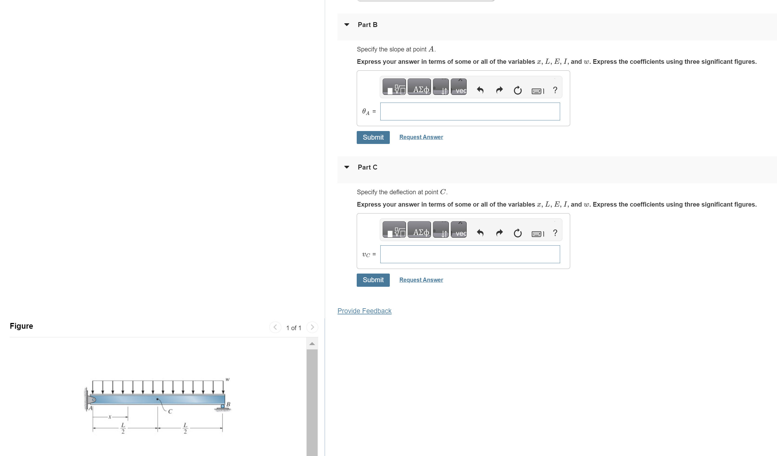 Part B Specify the slope at point A . Express