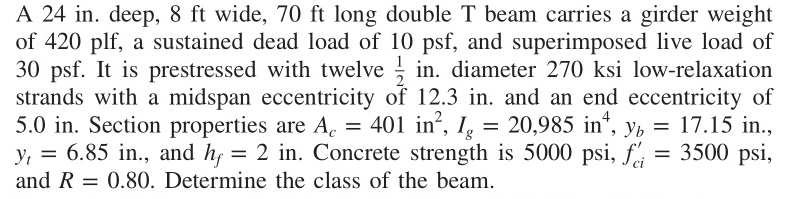 A 2 4 i n . deep, 8 f t wide, 7 0 f t long double