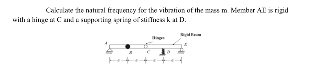 Calculate the natural frequency for the vibration