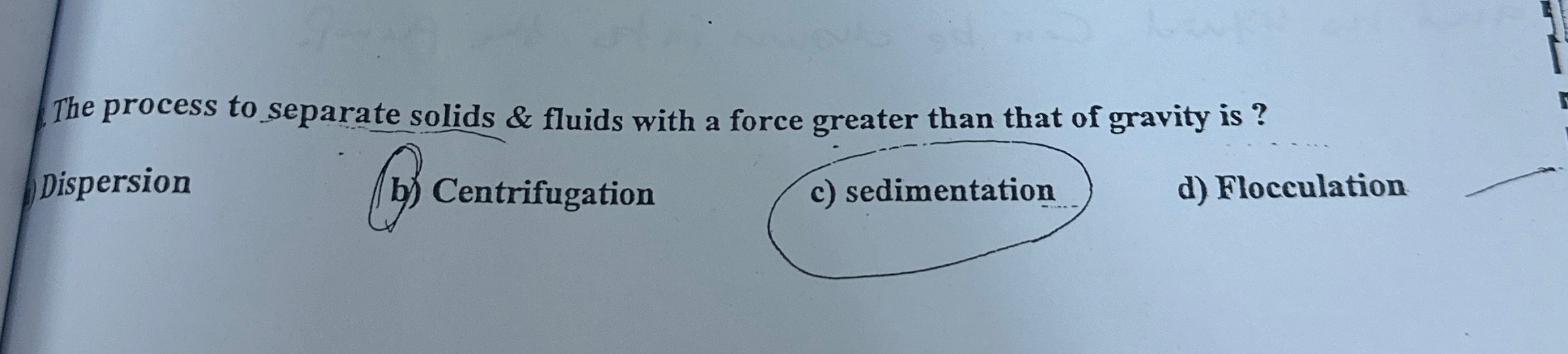 The process to separate solids & fluids with a