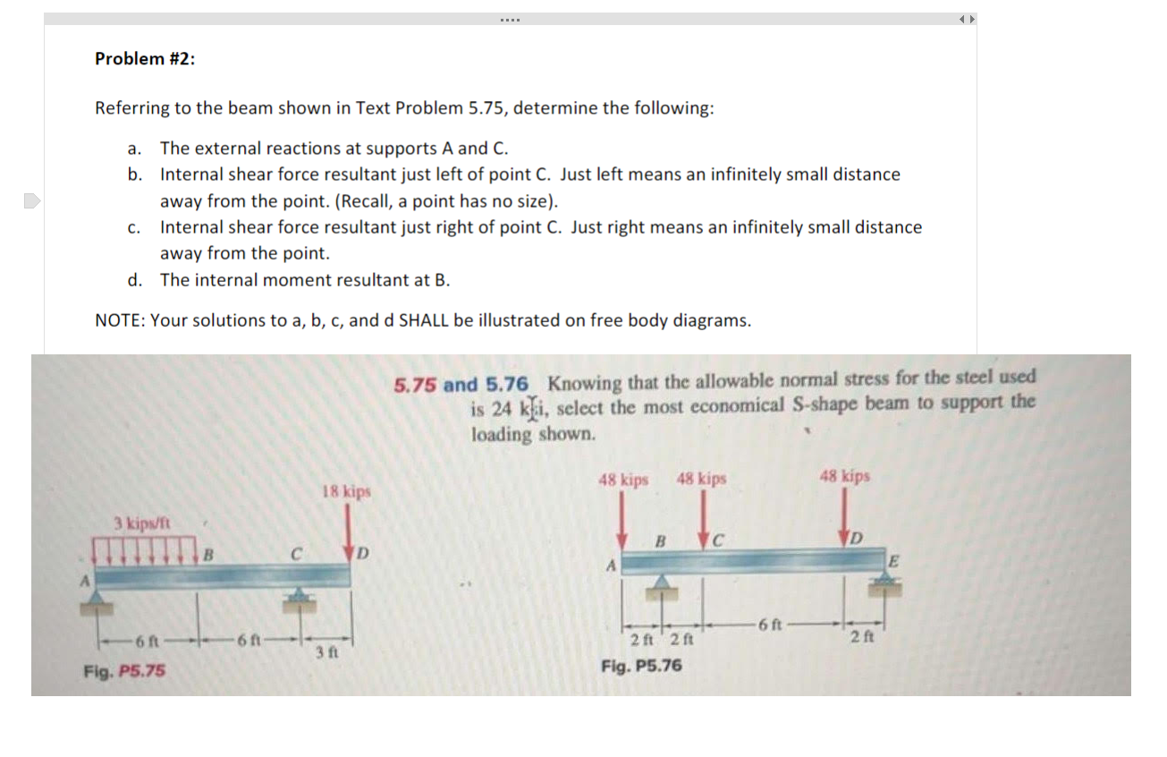 Referring to the beam shown in Text Problem 5 . 7