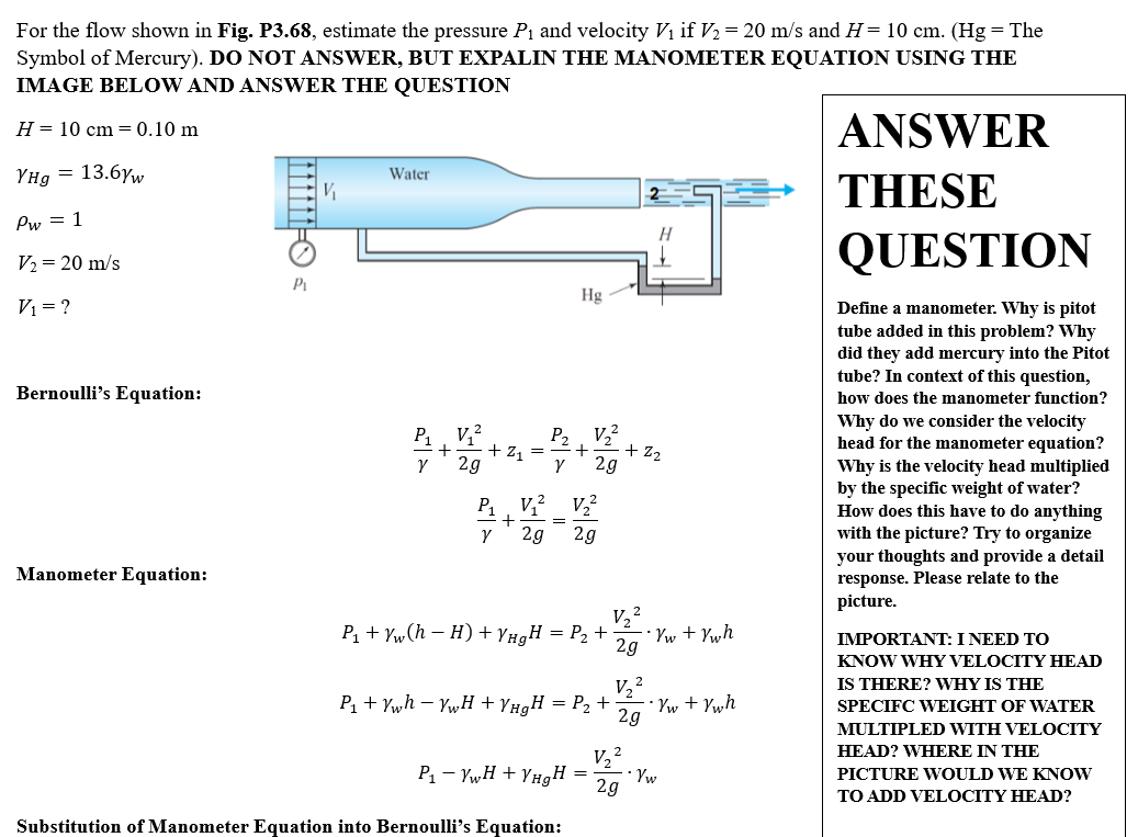 For the flow shown in Fig. P 3 . 6 8 , estimate