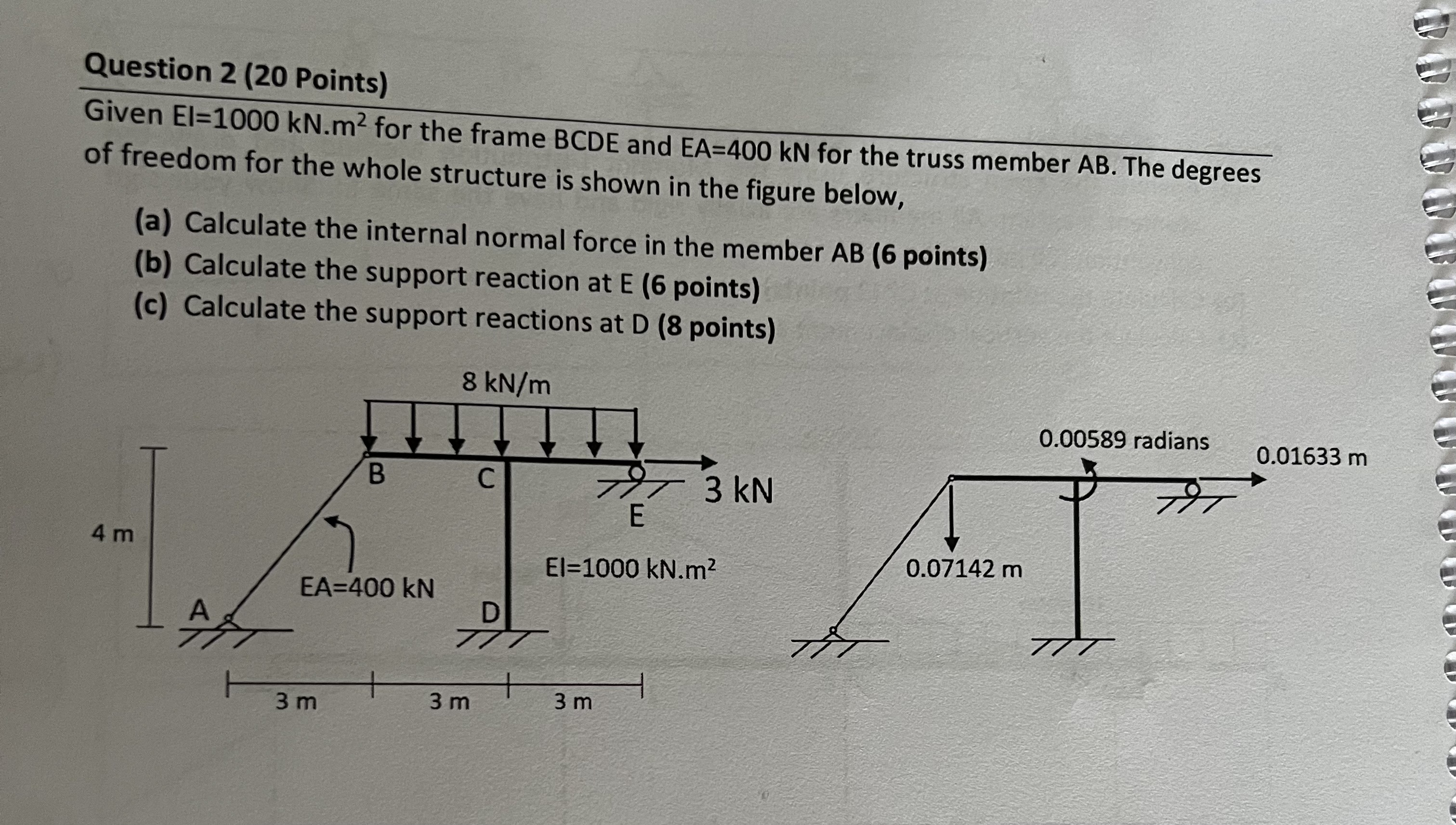 Question 2 ( 2 0 Points ) Given \ ( \ mathrm { El