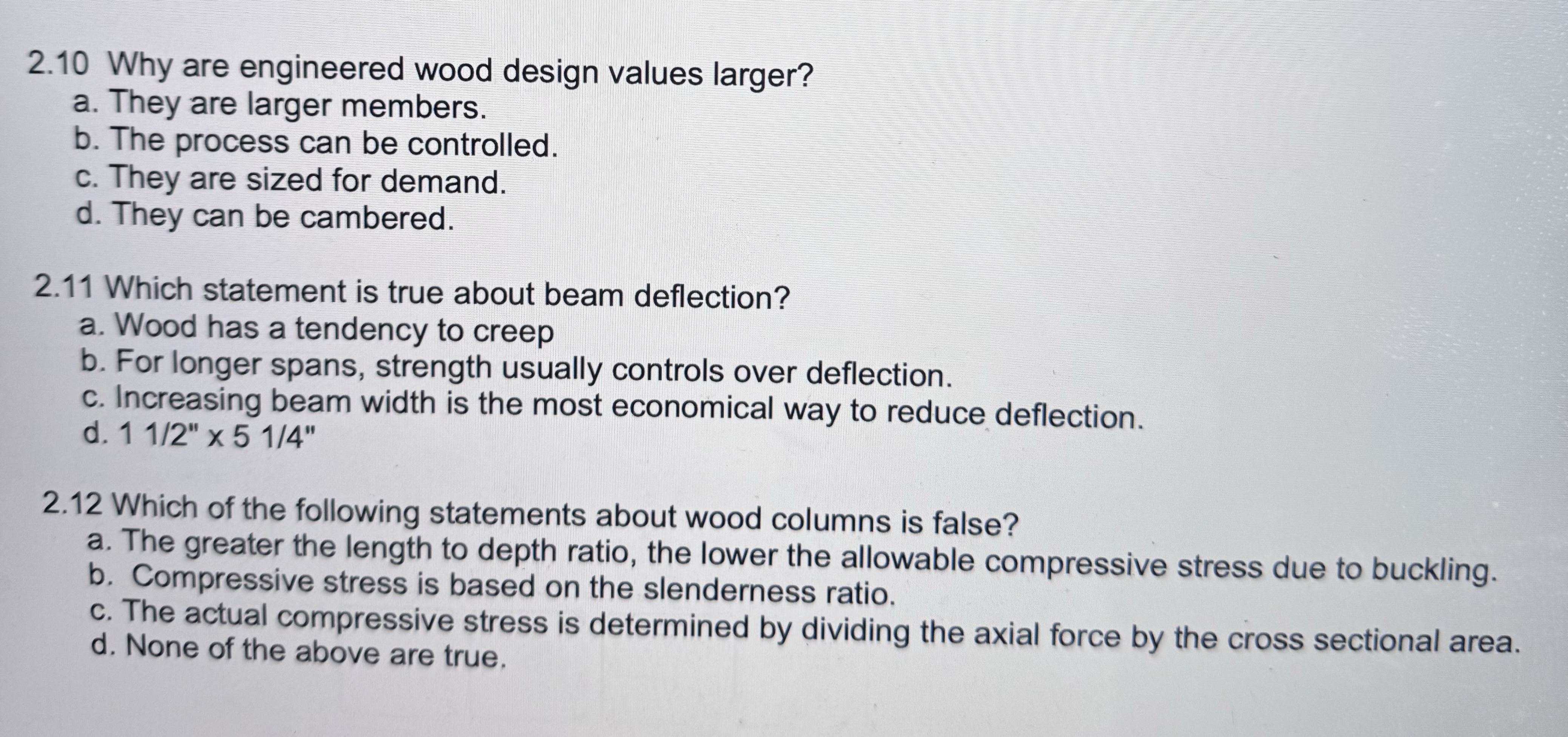 2 . 1 0 Why are engineered wood design values