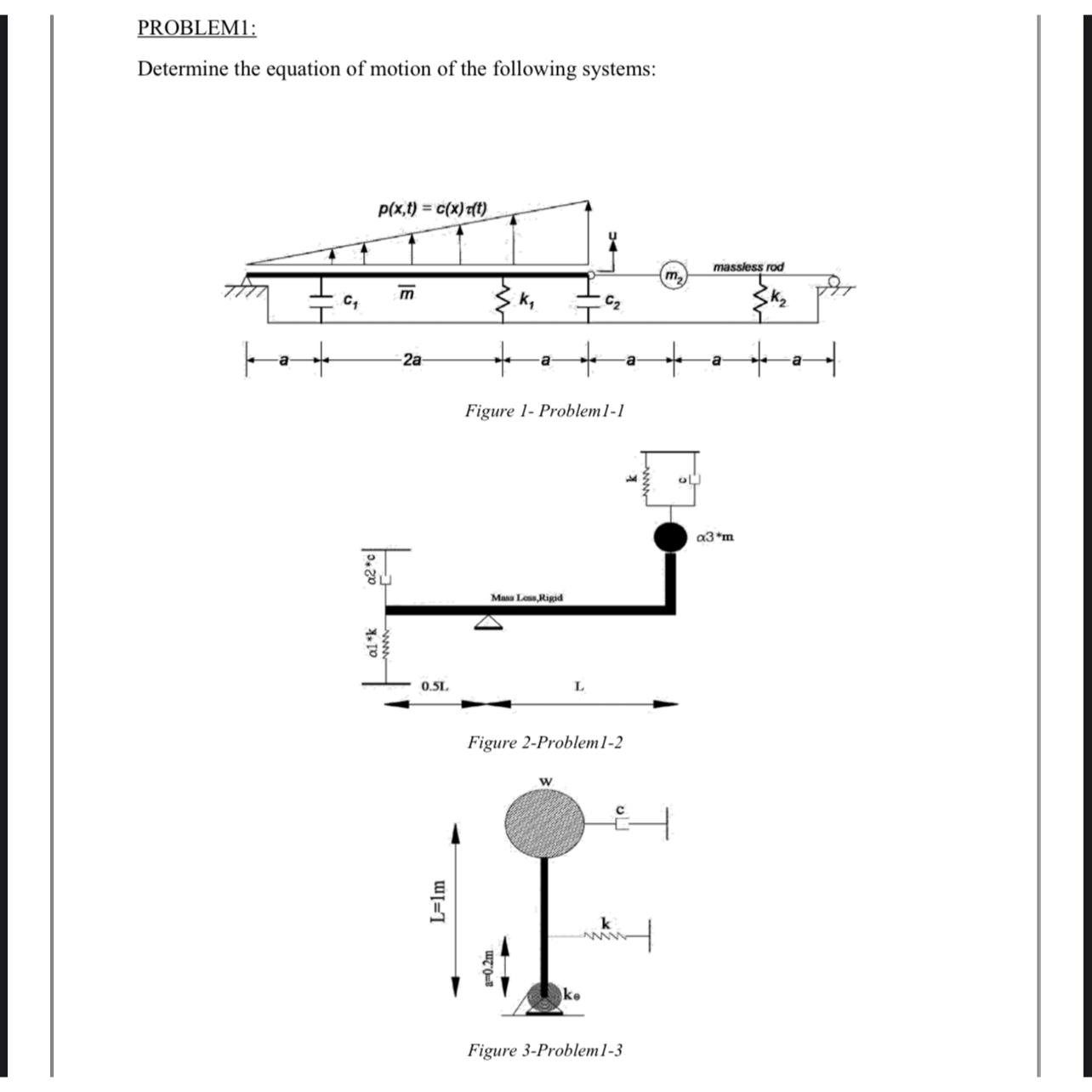 PROBLEM 1 : Determine the equation of motion of