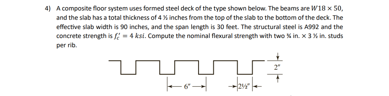 A composite floor system uses formed steel deck