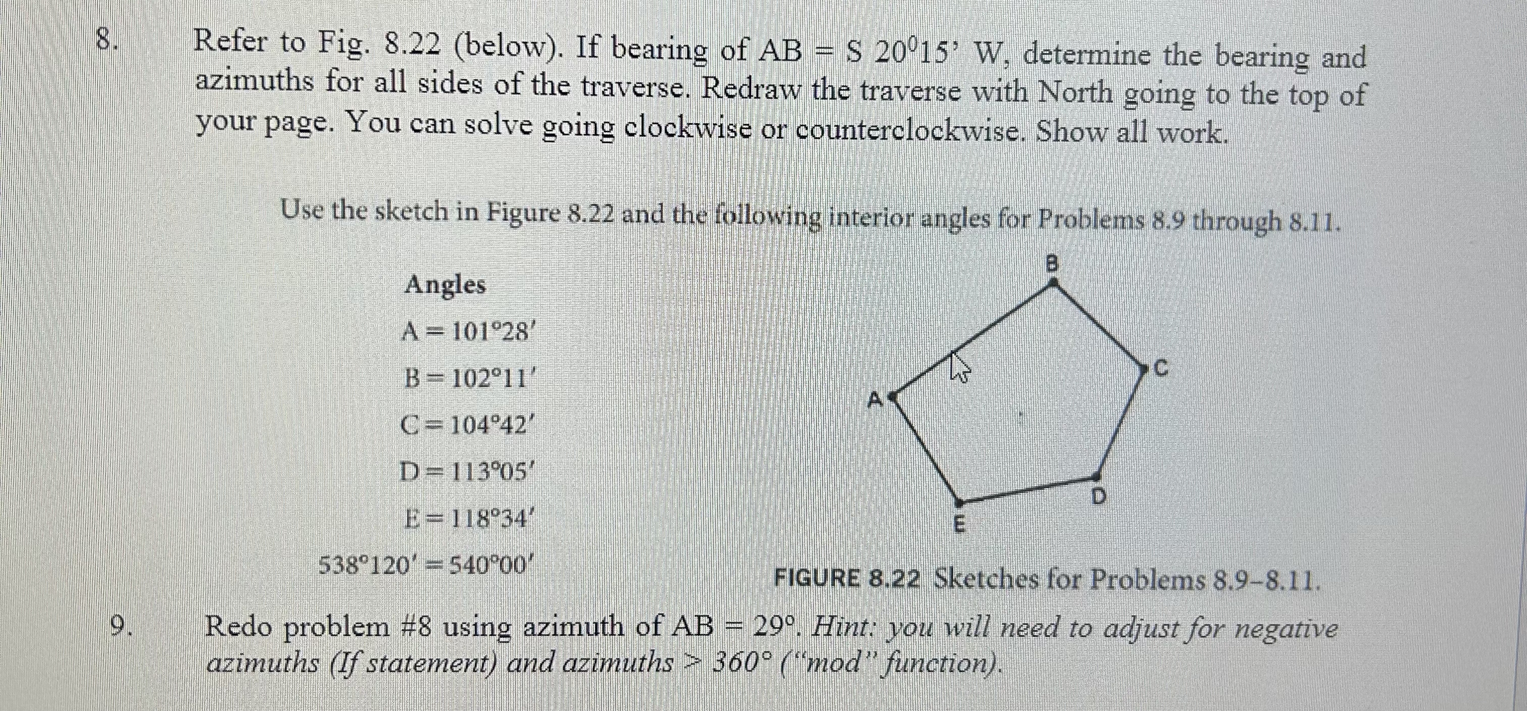 Refer to Fig. 8 . 2 2 ( below ) . If bearing of A
