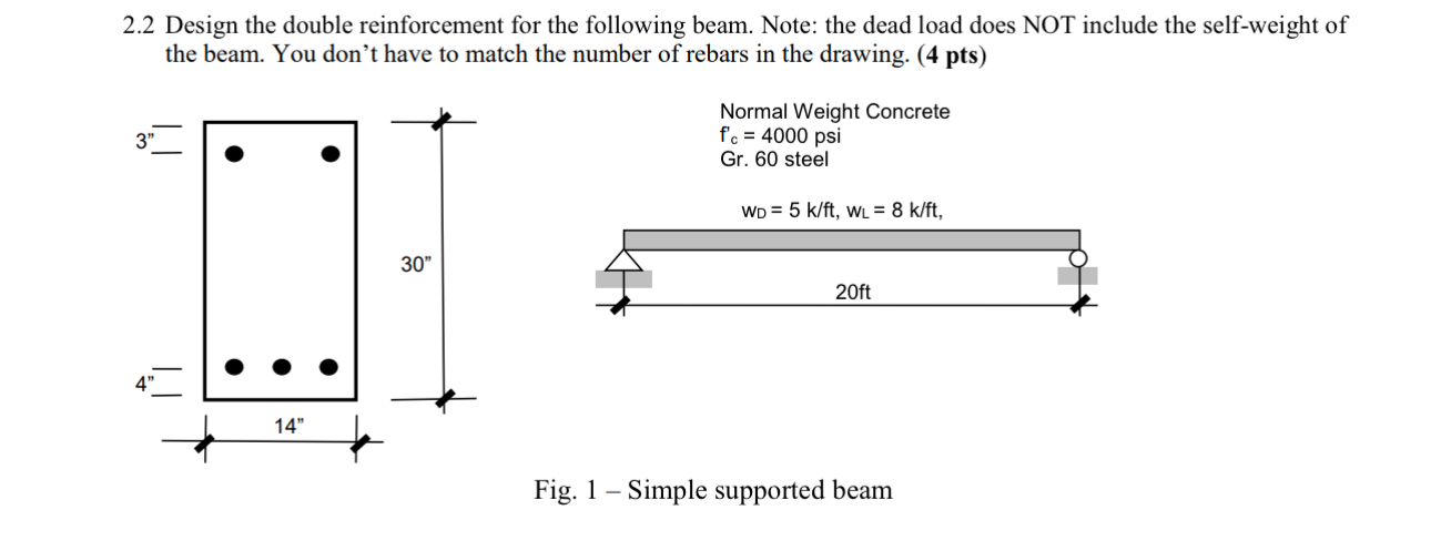 2 . 2 Design the double reinforcement for the