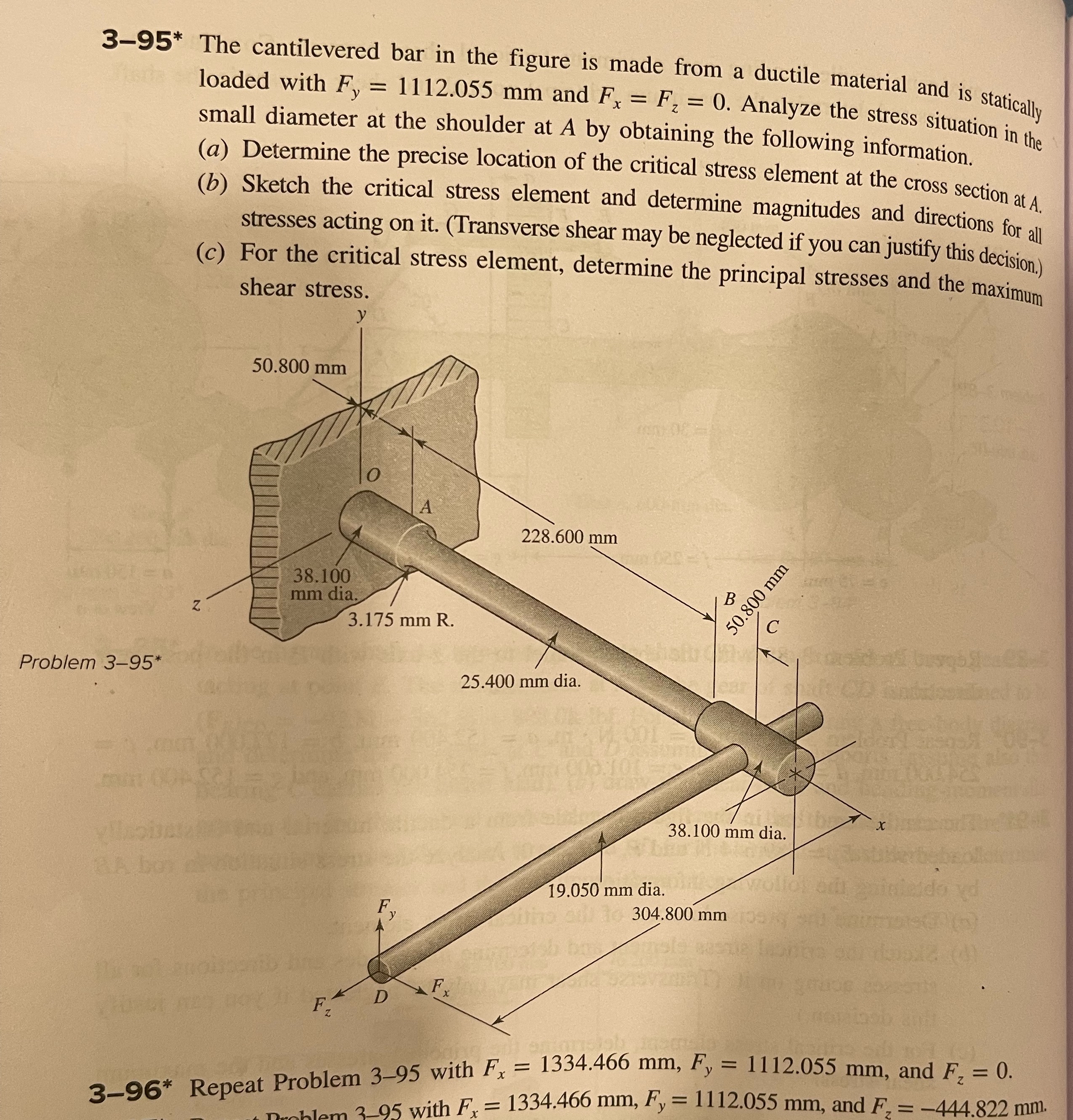 3 - 9 5 * The cantilevered bar in the figure is