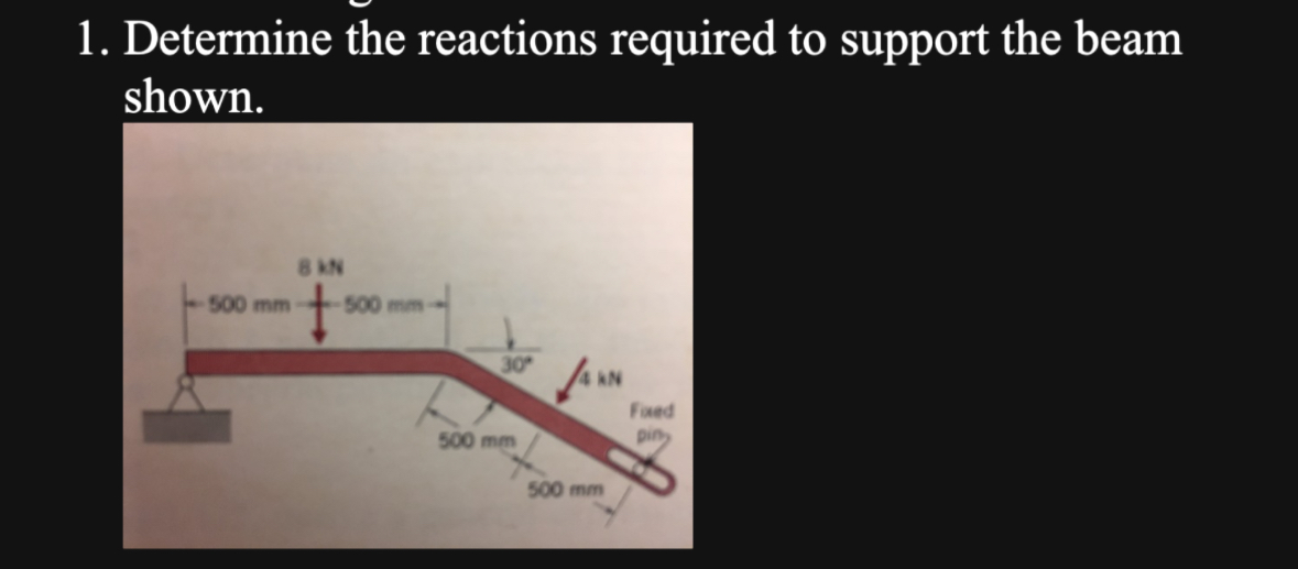Determine the reactions required to support the