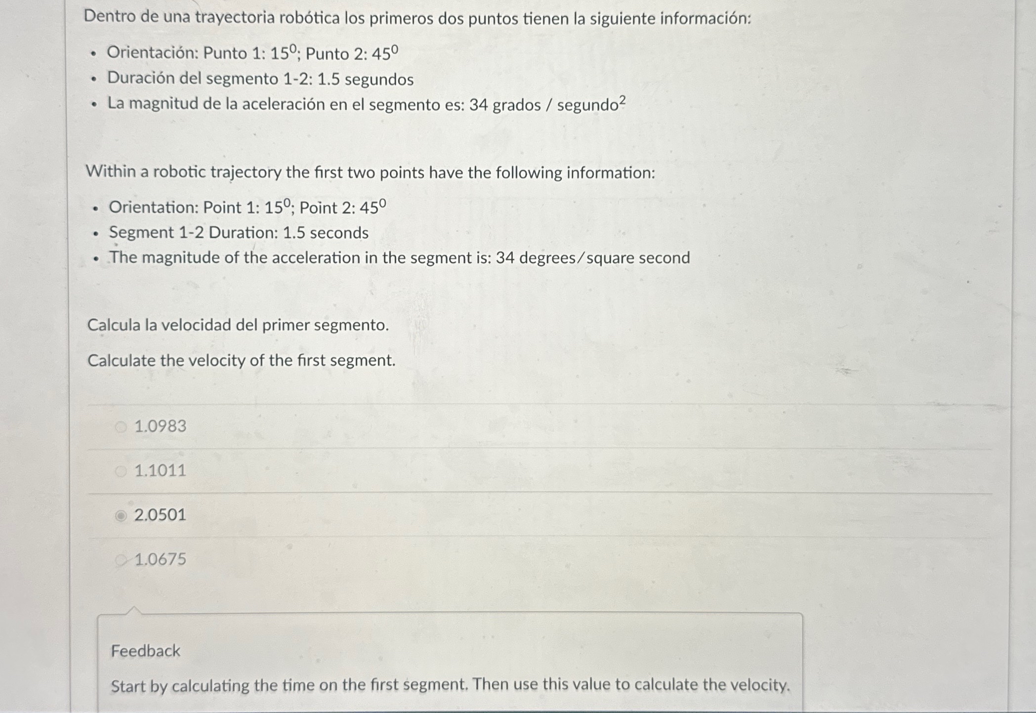 Dentro de una trayectoria rob tica los primeros