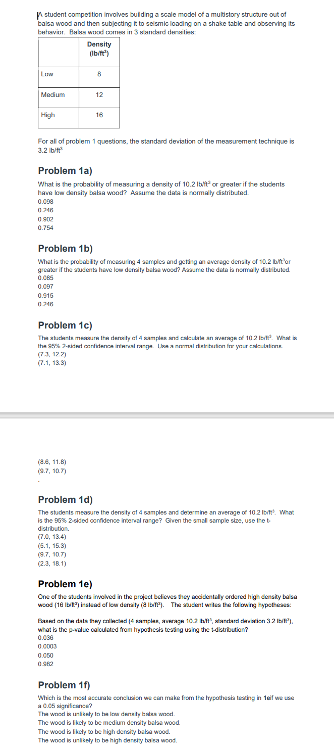A student competition involves building a scale