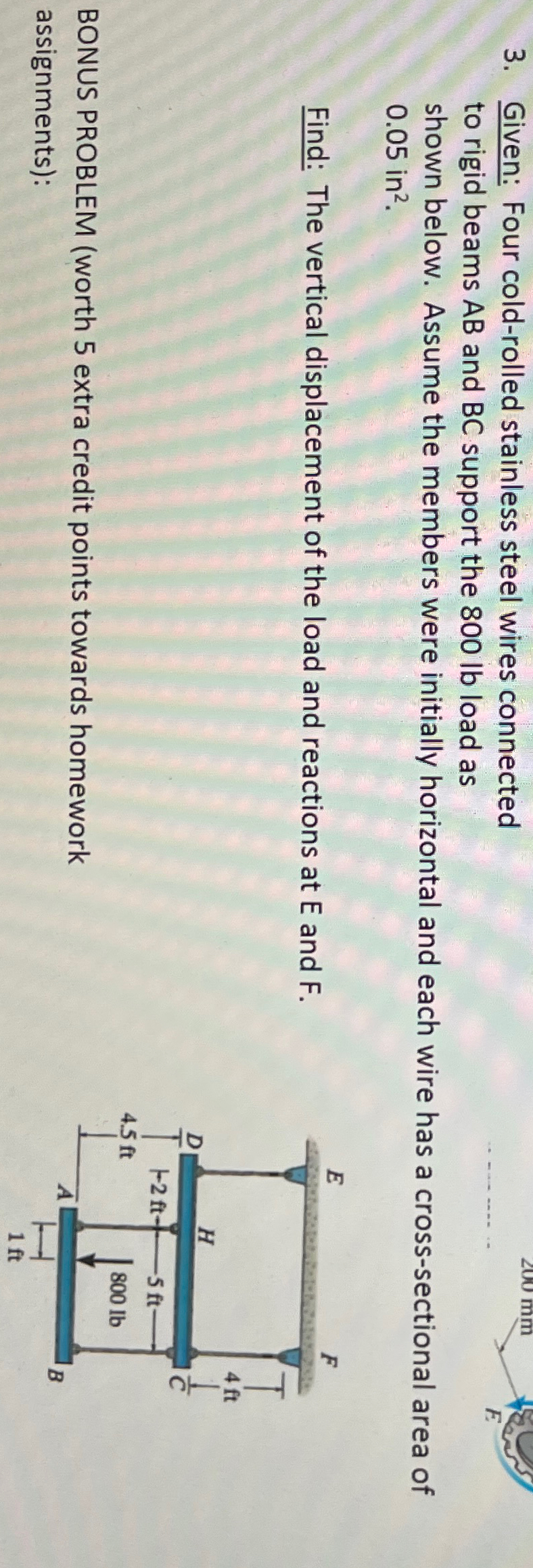 Given: Four cold - rolled stainless steel wires