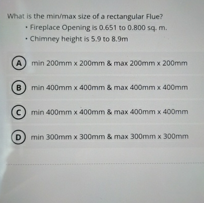 What is the m i n m a x size of a rectangular