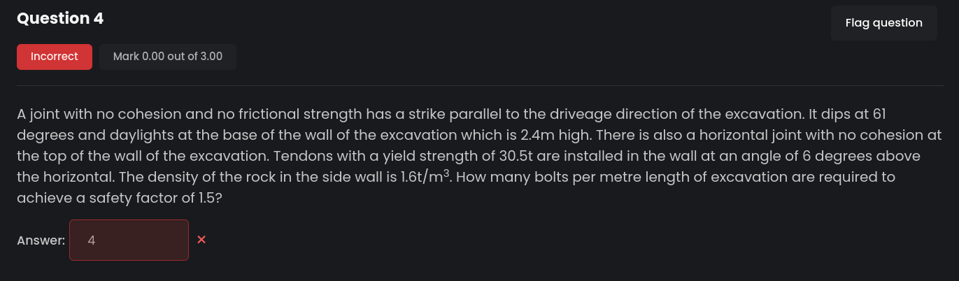 A joint with no cohesion and no frictional
