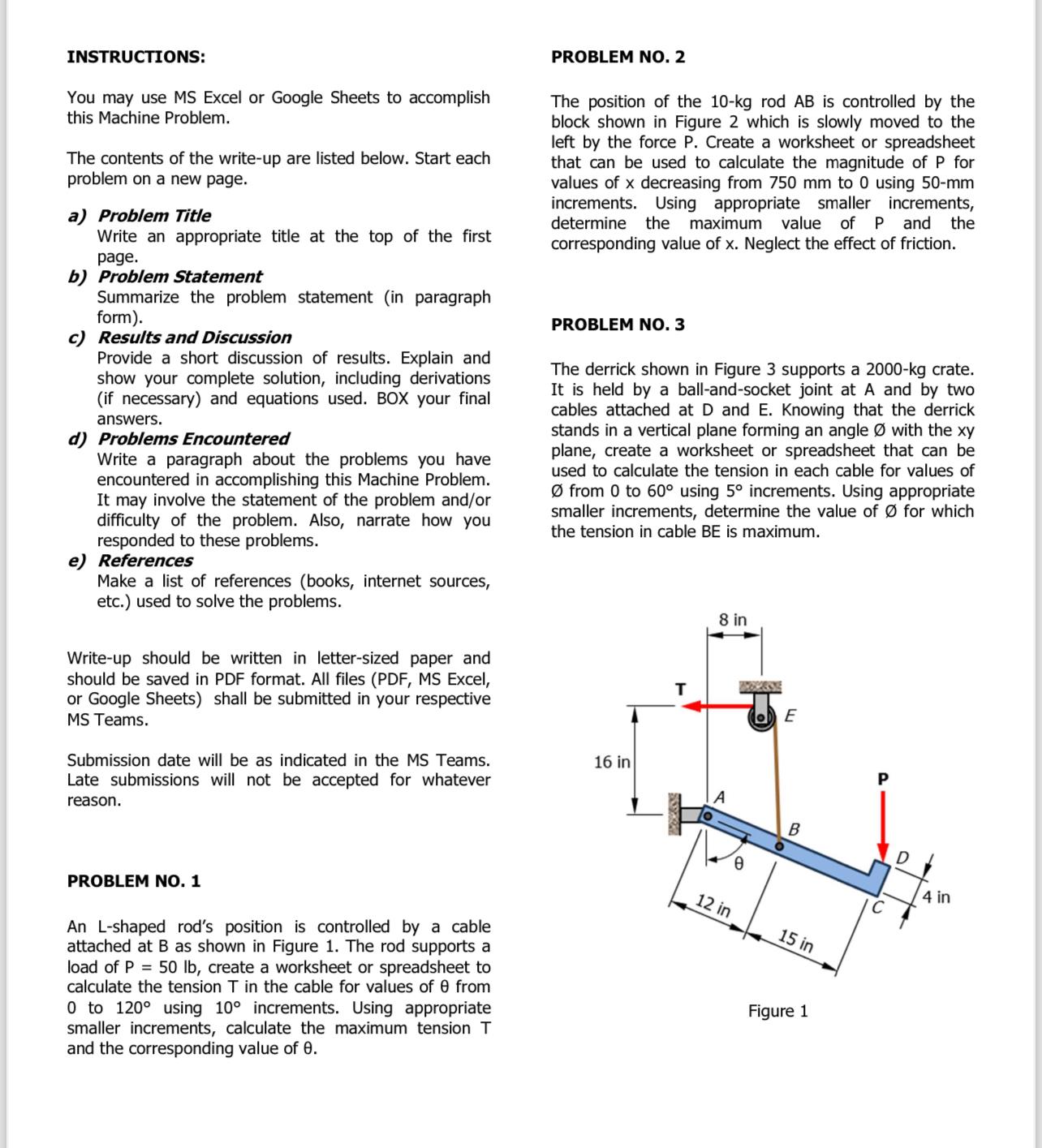 INSTRUCTIONS: You may use MS Excel or Google